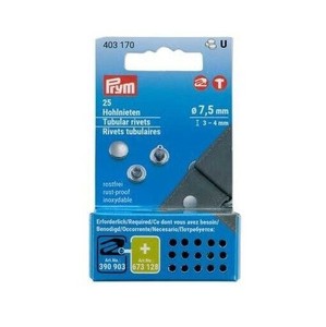 ミササ 両面カシメ 直径7.5mm 25組 (厚さ3〜4mm用) 403170