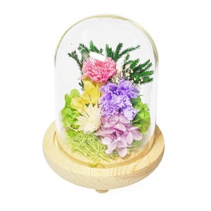 お供え用(仏花)　ガラスドームアレンジメント　プリザーブドフラワー　花重(はなえ)　ピンク　C36820