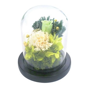 お供え用(仏花)　ガラスドームアレンジメント　プリザーブドフラワー　清華(きよか)　C25000