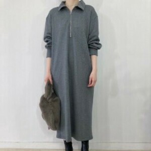 洋装/连衣裙 黑 女士 长袖 休闲 半开襟