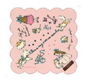12/中旬入荷【ニコット】　プリントスカラップハンカチ　PNK くらはしれい