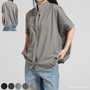 Button Shirt/Blouse Shirtwaist Stand-up Collar