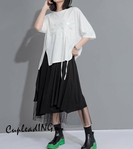 ＜人気商品＞早い者勝ち 刺繍フラワー Tシャツ 夏向けルーズ 着痩せ効果 簡単コーデ 半袖丸首