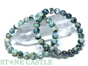 ☆高品質☆【ブレスレット】アズライトインパイライト (2A) (約8〜8.5mm) 【天然石 パワーストーン】