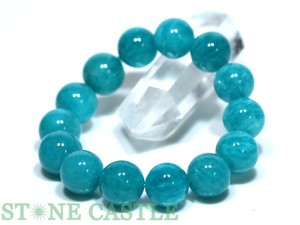 ☆高品質☆【ブレスレット】マダガスカル産アマゾナイト (約14〜14.5mm) 【天然石 パワーストーン】