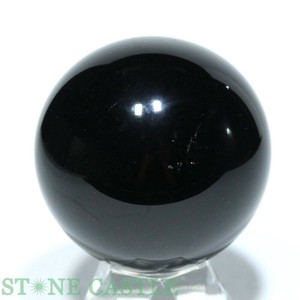 ☆一点物☆【置き石】丸玉 モリオン(天然黒水晶) (3A) 約49mm No.01 (鑑別済) 【天然石 パワーストーン】