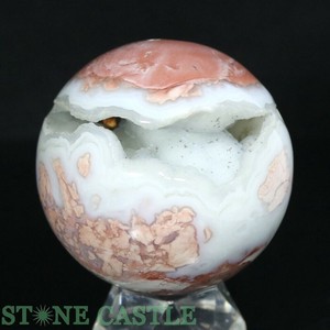 ☆一点物☆【置き石】丸玉 桜ドゥルージー瑪瑙 約55mm No.02 【天然石 パワーストーン】