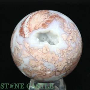 ☆一点物☆【置き石】丸玉 桜ドゥルージー瑪瑙 約54mm No.07 【天然石 パワーストーン】