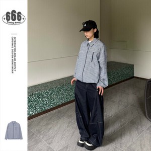 P23039 シャツジャケット チェック 長袖 デザイン ファッション 2025秋新作 メンズ カップル 高級感