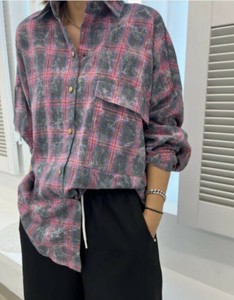 Button Shirt/Blouse Check [A/W NEW]