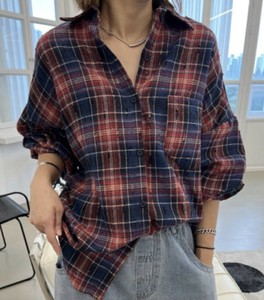 Button Shirt/Blouse Check [A/W NEW]