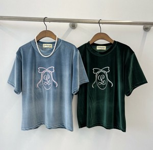 T-shirt Embroidered Logo Velour [A/W NEW]