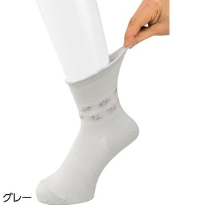 らくらくフィットクルーソックス(花柄)