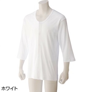 7分袖大寸ワンタッチシャツ