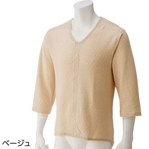 8分袖キルト背当付きワンタッチシャツ