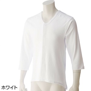 8分袖遠赤背当付きワンタッチシャツ