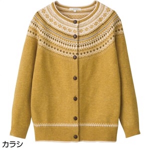 ノルディック柄ニットカーディガン