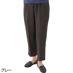 裏起毛小格子深履きらくらくパンツ