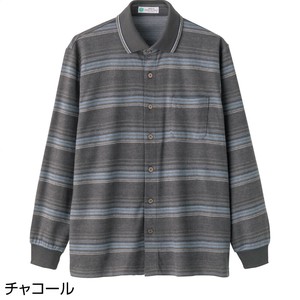 起毛ジャカード前開きポロシャツ