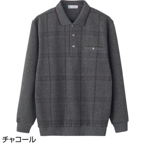 裏起毛ワンタッチテープポロ衿トレーナー