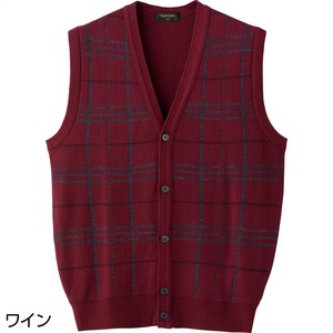 国産毛混ニット前開きベスト