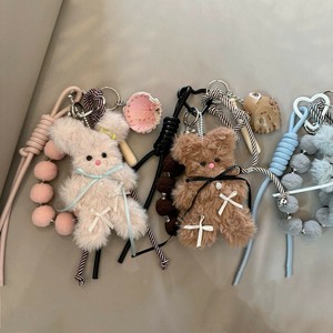【大人気】 3color もふもふバッグチャーム モールドール くま うさぎ キーリング 韓国系