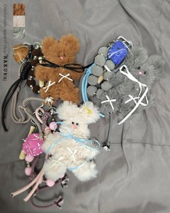 【大人気】 もふもふバッグチャーム モールドール くま うさぎ キーリング 韓国系