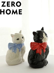 北欧風 猫の陶器花瓶 手作りアート リビングルーム飾り プレゼント対応