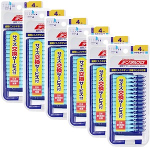 デンタルプロ 歯間ブラシ I字型 やや太タイプ サイズ4(M) 15本入×6個セット
