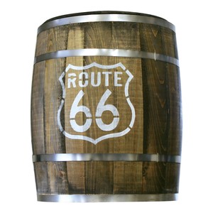 【日本製】大樽ふた付 ROUUTE66 Φ39×H49cm/店舗装飾・イベント用品
