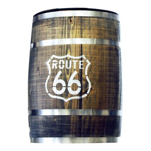 【日本製】中樽ふた付 ROUUTE66 Φ30×H42cm/店舗装飾・イベント用品