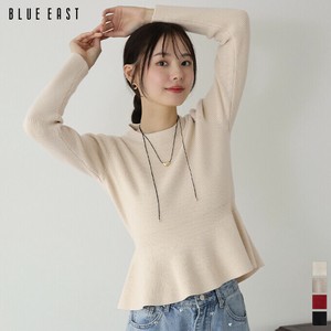再入荷【ペプラムニットトップス】トップス　ニット　ペプラム　ショート丈