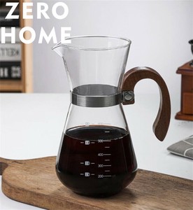 手作りコーヒー用 耐熱ガラスポット 600ml 木製取手+ステンレスフィルター コーヒー器具セット