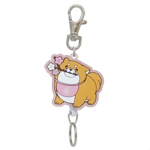 【キーホルダー】忠犬もちしば ラバーリールキーホルダー 桜
