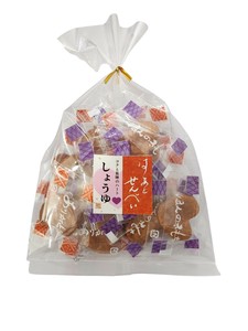 【予約販売：26年VD】【ふじや】※10月29日受注締め※　はあとせんべい　巾着　しょうゆ　40g