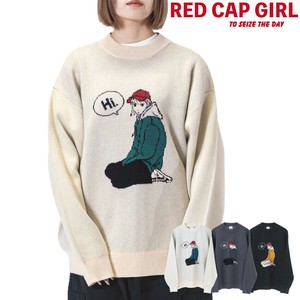 毛衣/针织衫 圆领 提花 RED CAP GIRL