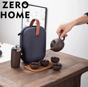 中国式携帯茶器 朱泥仕様のポット＆カップ4客セット