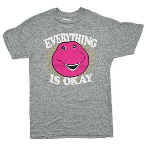 Tシャツ Everything Is Okay Barny the Dinosaur REX-TS-004 ヘザー グレー