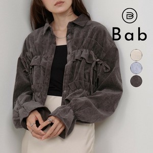 Pre-order Button Shirt/Blouse Corduroy Shirring [A/W NEW]