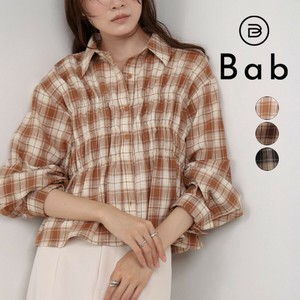 【予約販売】シャーリングビスチェ風デザインチェックシャツ【9月119日頃出荷予定】2025秋冬新作