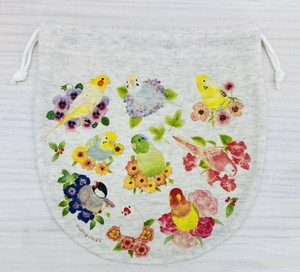 巾着M☆お花とことり【鳥】
