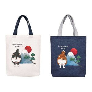 キャンバストートバッグ　柴尻君と富士山柄