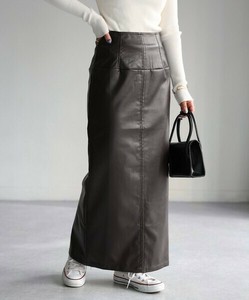 Skirt Faux Leather Synthetic Leather Tight Skirt
