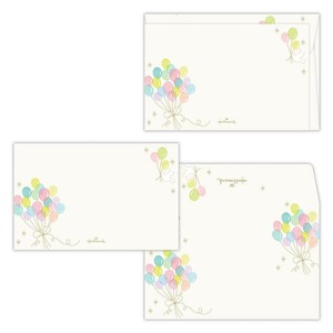 【グリーティングカード】ミニメッセージカードセット 4枚セット セット風船と鳥