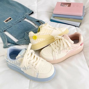 [予約販売]　【うれしいロープライス商品】【2025新作】韓国最新パステルカラーギンガムチェックスニーカー