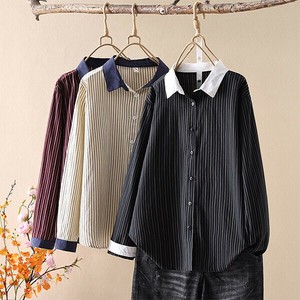 衬衫 新商品 彩色条纹 棉 衬衫