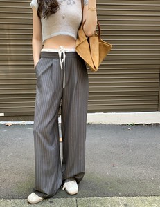 Full-Length Pant COLOR Waist Stripe Casual
