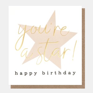 【caroline gardner】YOU'RE A STAR! HAPPY BIRTHDAYGOLD SCRIPT ON PINK STAR