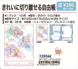 【予約品】ディズニープリンセス キレイに切り離せる自由帳《 9/15(月) 予約〆切り》