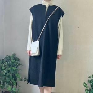 Casual Dress Beige Keyhole Neck Charcoal